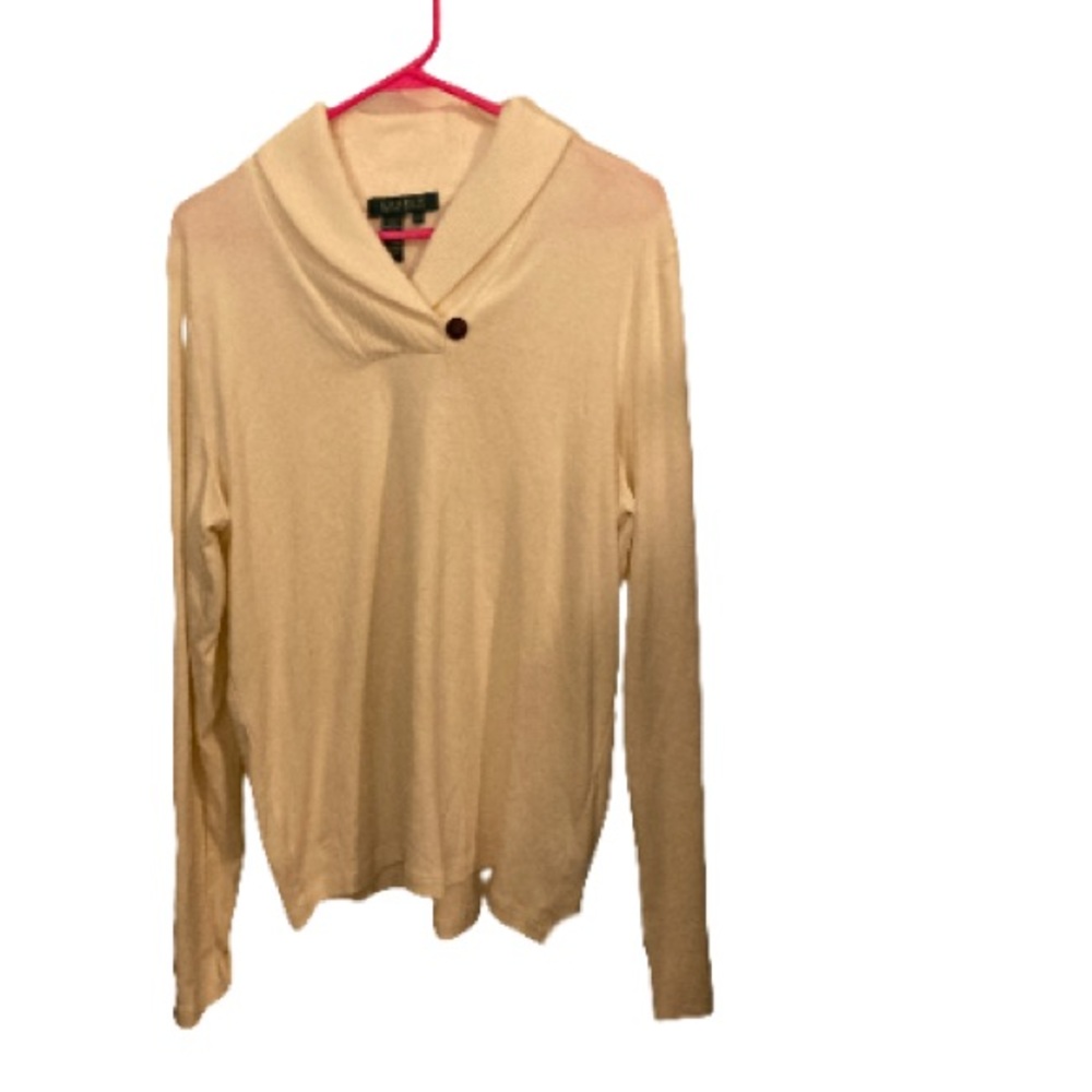 Ralph Lauren Ivory Shawl Collared Long Sleeved Shirt, size XL